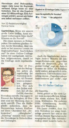 Andrea Moutty Moderne Astrologie Saarland Saarbrücker Zeitung 2017